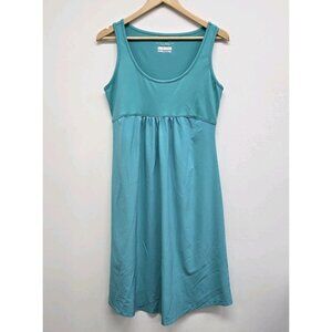 Columbia Omni-Shade Sleeveless Tank Dress Women's Size M Sun Protection Aqua EUC